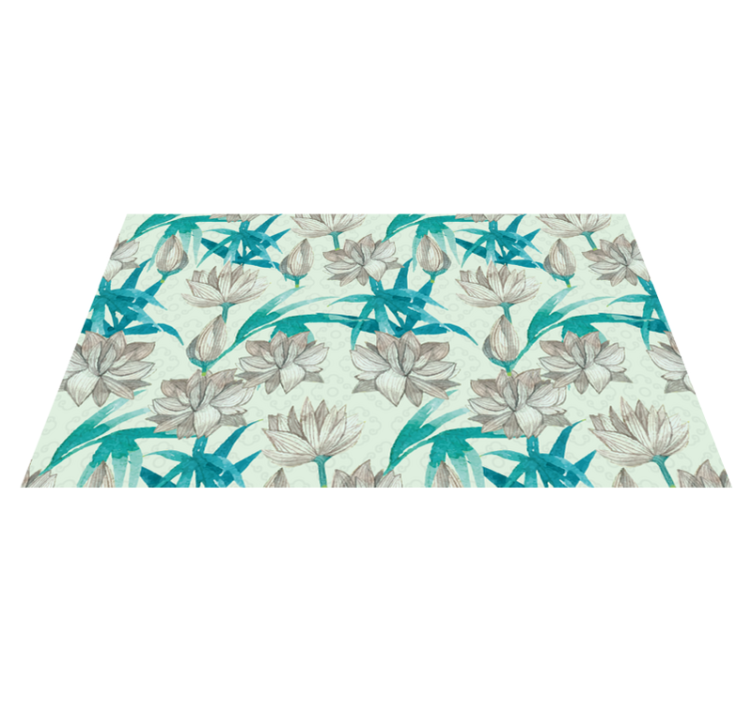 Floral Pastel Tones vinyl rug flowers - TenStickers