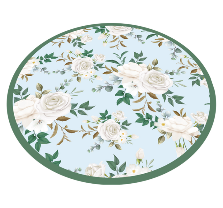 Floral Circular Composition vinyl rug flowers - TenStickers