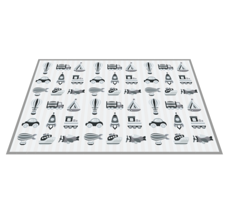 Playful Transport kids vinyl rug - TenStickers