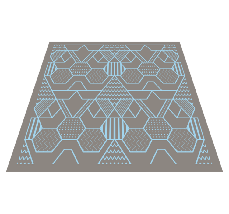 Geometric abstract shapes geometric vinyl rug - TenStickers