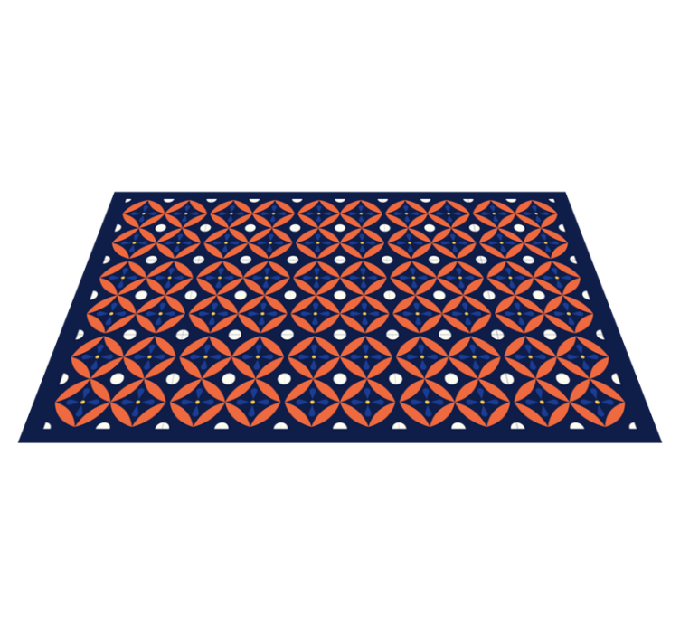 Geometric vinyl rug with geometric pattern design - TenStickers