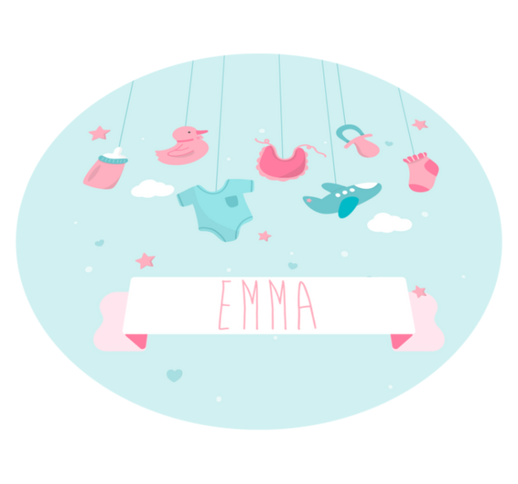 Personalized nursery vinyl rug - TenStickers