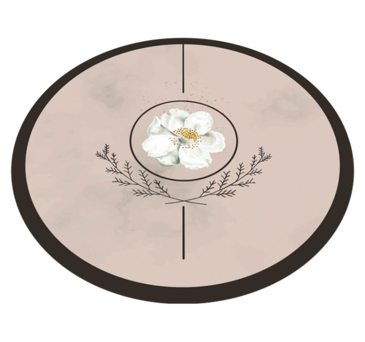 Floral Circle Emblem vinyl rug flowers - TenStickers