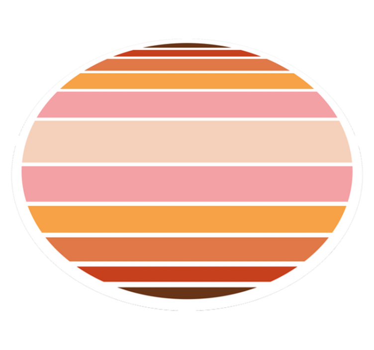 Striped vinyl rug striped oval design - TenStickers