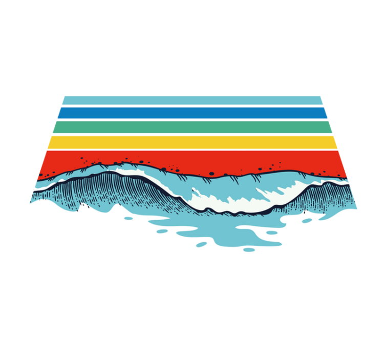 Retro waves vintage rug for floor - TenStickers