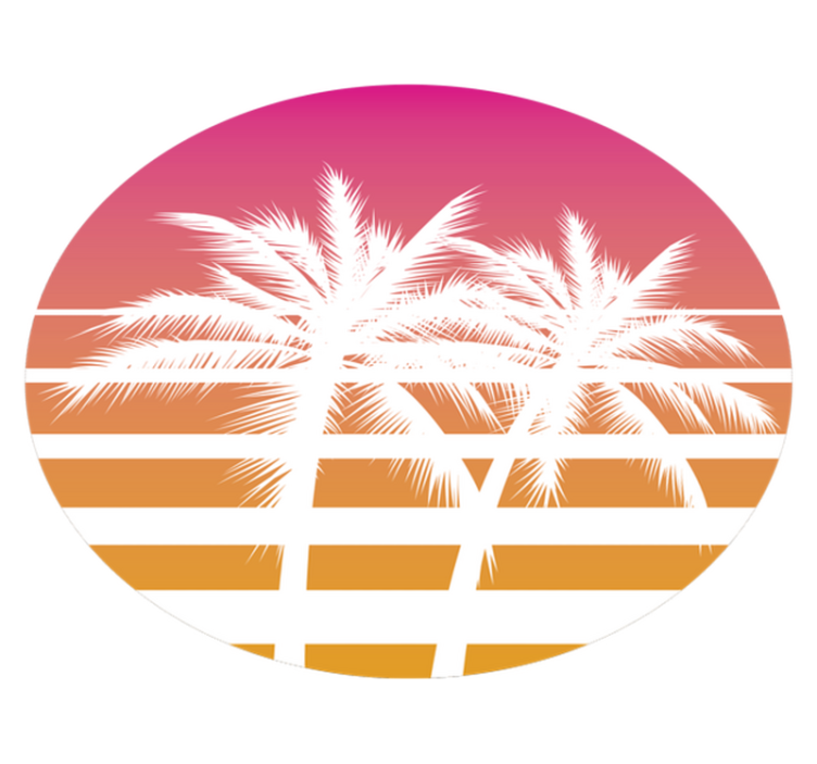 Tropical Sunset Palms vinyl rug flowers - TenStickers
