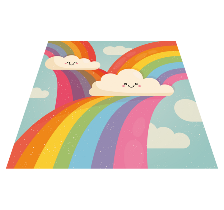 Cheerful Rainbow Art vinyl rug - TenStickers