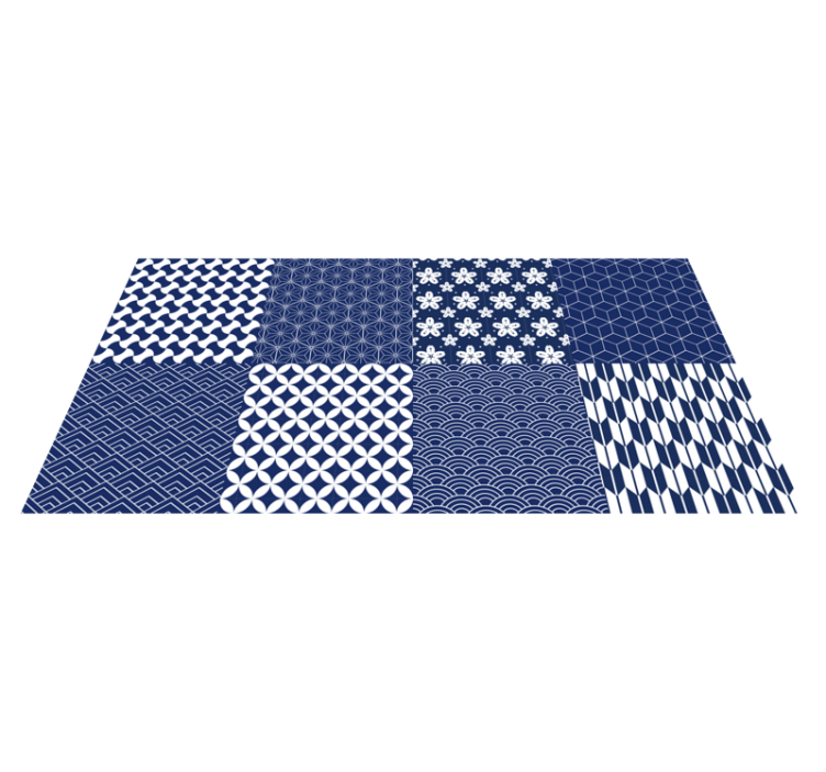 Geometric vinyl rug geometric tile collection - TenStickers