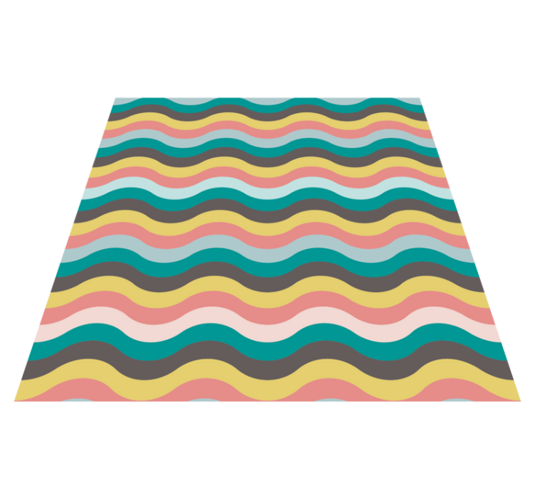 Striped vinyl rug with wavy striped pattern - TenStickers