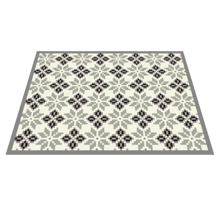 Monochrome tile pattern tile vinyl rug - TenStickers