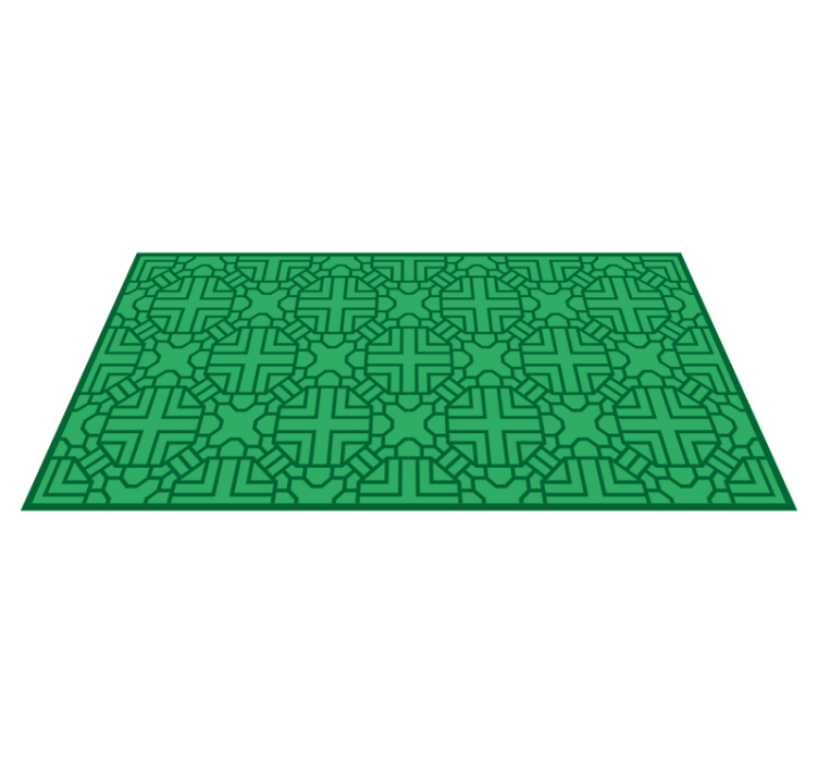 Geometric vinyl rug in green pattern - TenStickers
