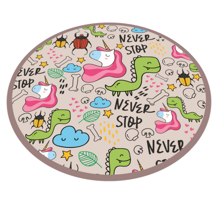 Playful Unicorn Design kids vinyl rug - TenStickers