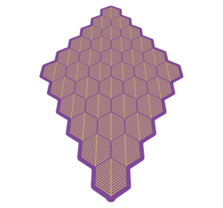 Abstract Purple Hexagons geometric vinyl rug - TenStickers