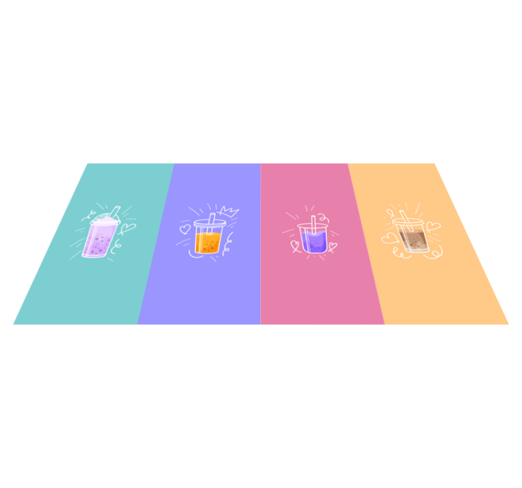 Beverage Doodle Squares custom vinyl rug - TenStickers