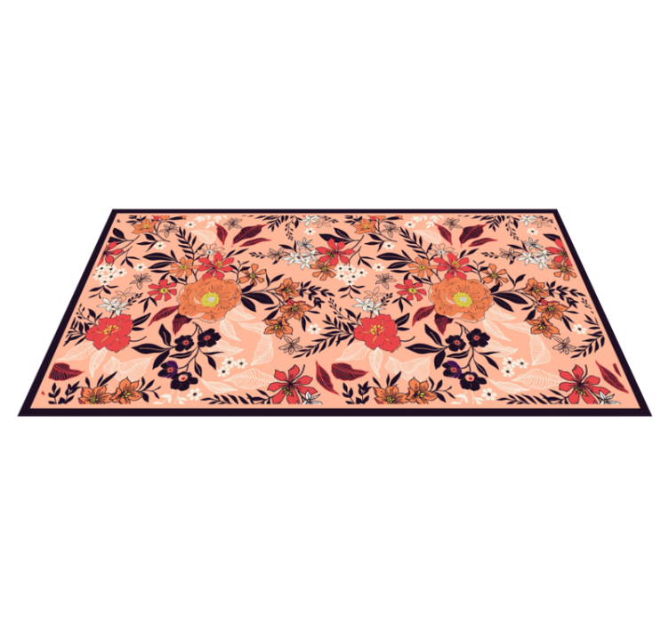 Roses and flours floral rug - TenStickers