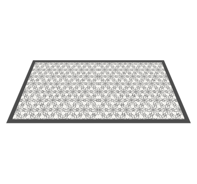 Floral Patterned Runner vinyl rug flowers - TenStickers