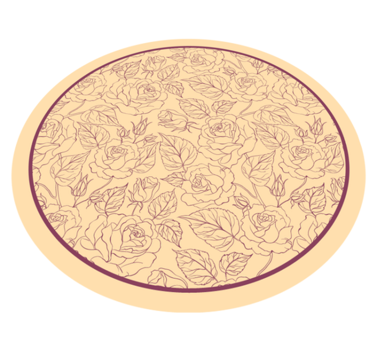 Rose Pattern Round vinyl rug flowers - TenStickers