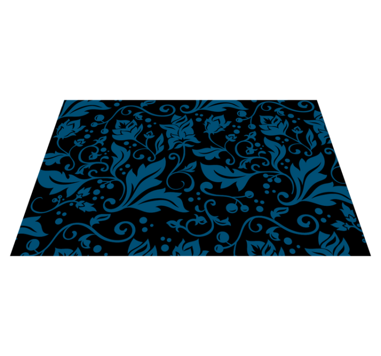 Floral Swirl Motif vinyl rug flowers - TenStickers