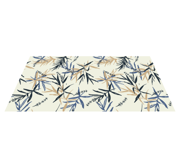 Botanical Bamboo Pattern vinyl rug flowers - TenStickers