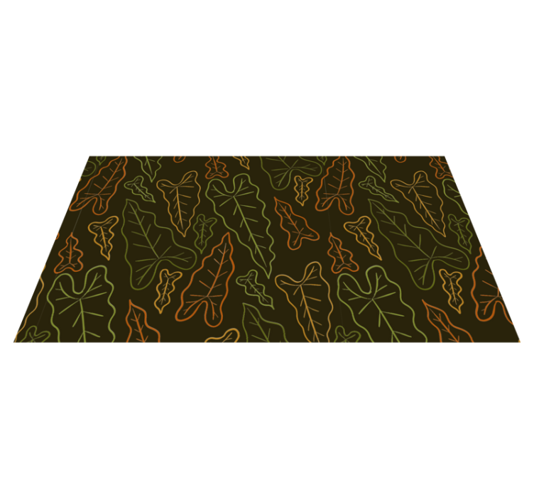 Leafy Contours vinyl rug flowers - TenStickers