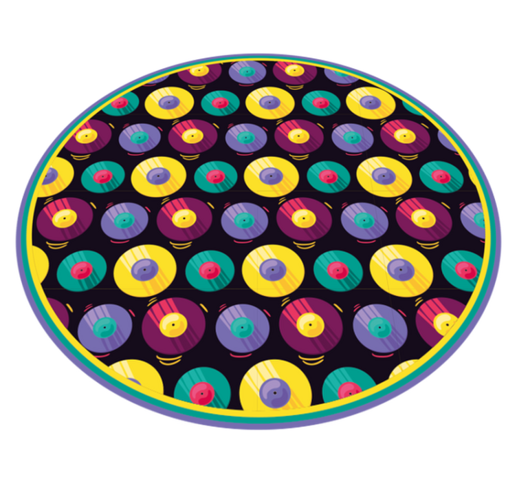 Pattern of vinyl record vintage rug - TenStickers