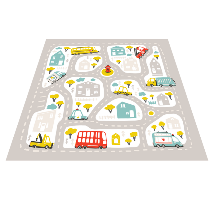 City nordic style road vinyl rug - TenStickers