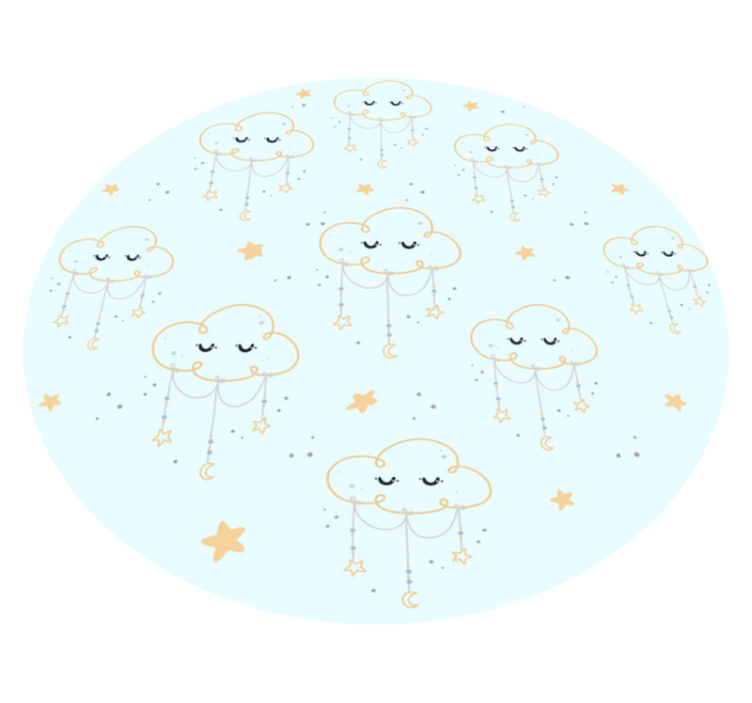 Sleeping Cloud Pattern kids vinyl rug - TenStickers