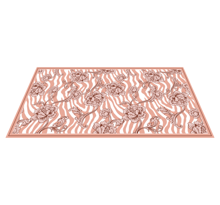 Zebra floral fusion bedroom vinyl rug - TenStickers