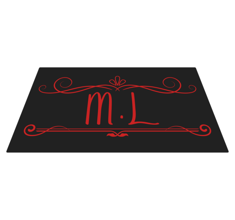 Monogram Elegance custom vinyl rug - TenStickers