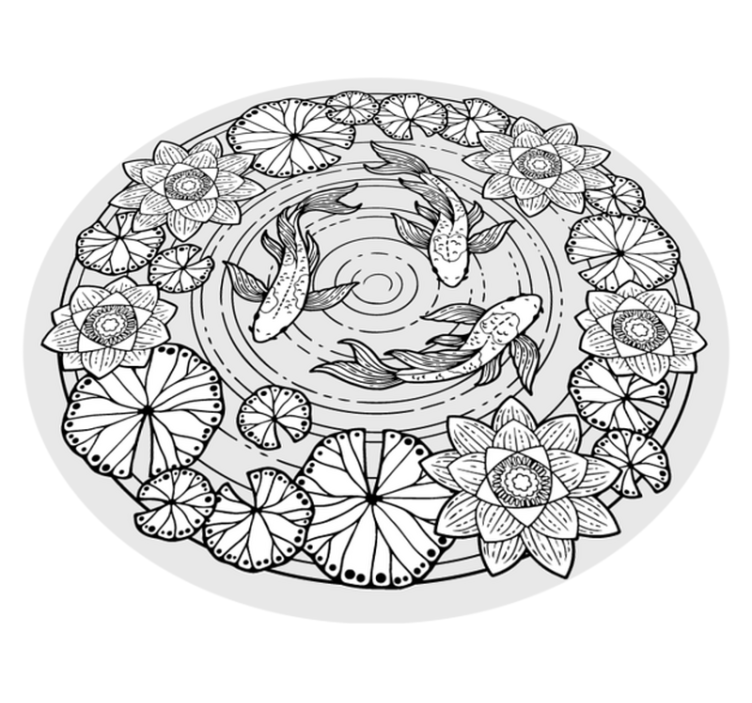 Koi Fish Serenity animal vinyl rug - TenStickers