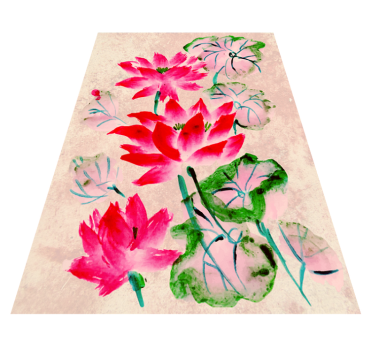 Elegant Floral Blooms vinyl rug flowers - TenStickers