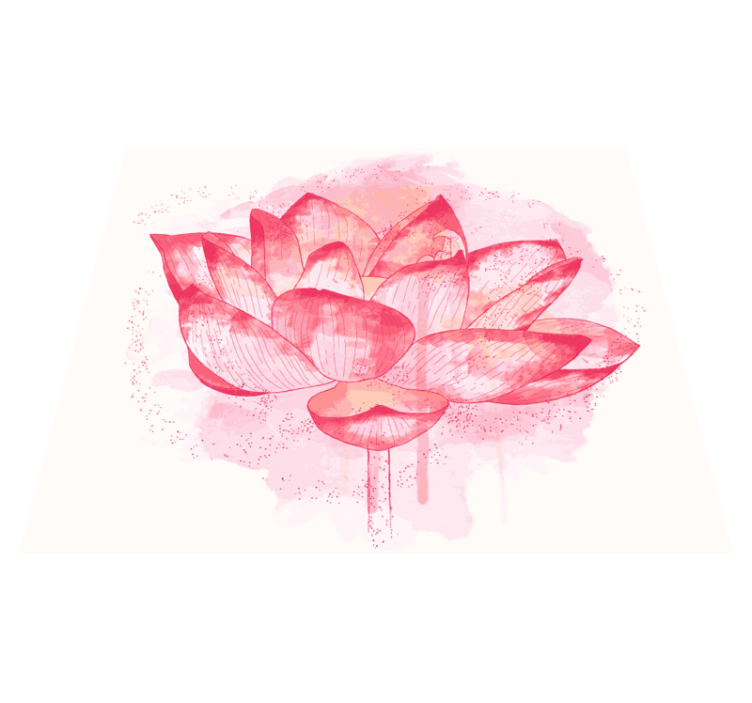 Watercolor Lotus vinyl rug flowers - TenStickers