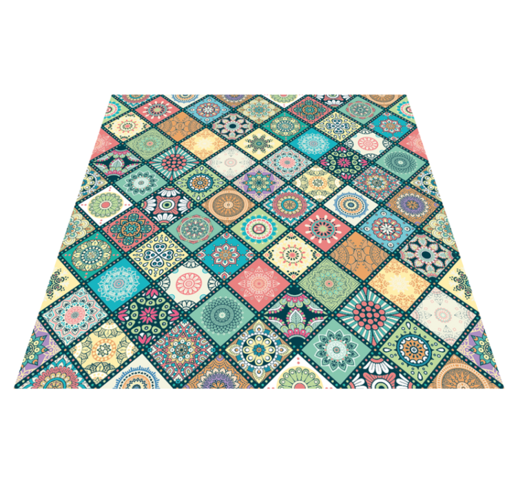 Mosaic vinyl rug mosaic design patchwork - TenStickers