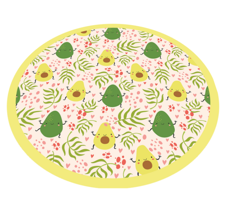 Avocado Fun Pattern vinyl rug - TenStickers