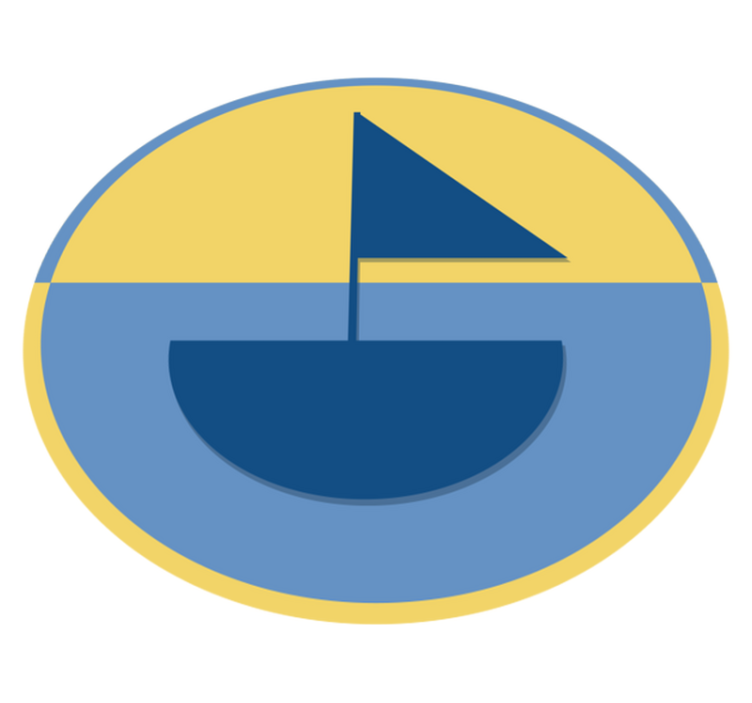 Geometric vinyl rug with sailboat design - TenStickers