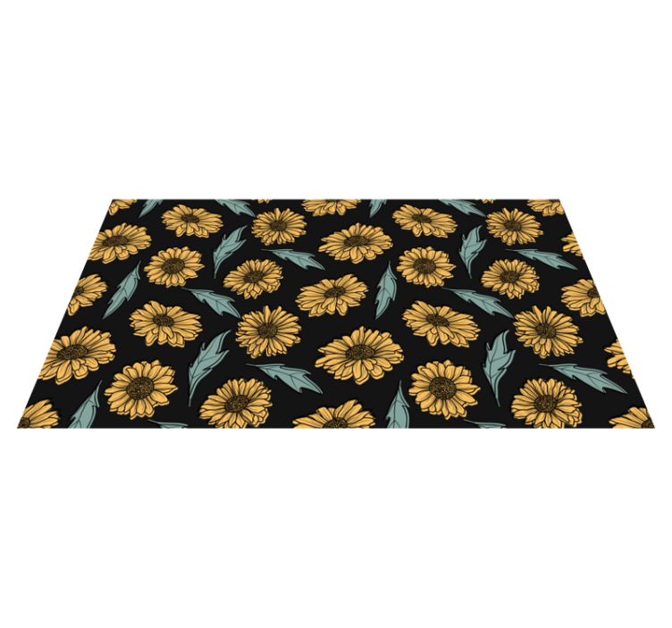 Sunflower Bloom Elegance vinyl rug flowers - TenStickers
