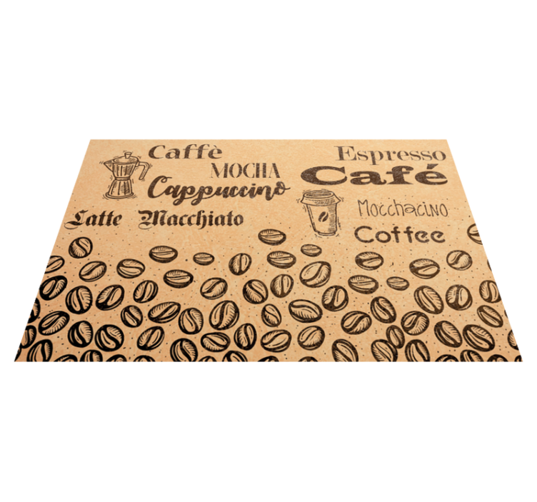 Caffeine Inspired Theme custom vinyl rug - TenStickers