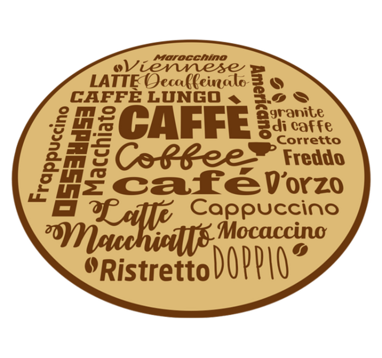 Coffee Centerpiece custom vinyl rug - TenStickers