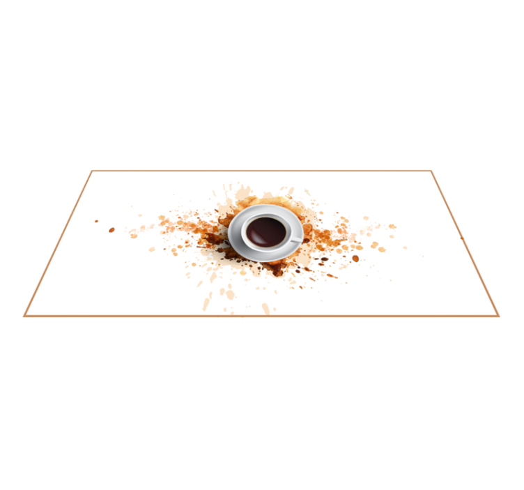 Spilled Coffee Illusion kitchen vinyl rug - TenStickers