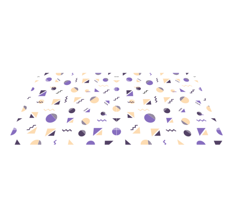Geometric vinyl rug with geometric shapes design - TenStickers