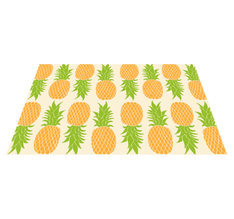 Pineapple Pattern vinyl rug flowers - TenStickers