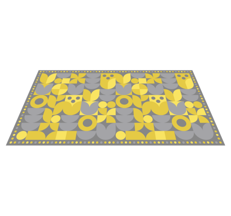 Geometric vinyl rug in yellow geometric pattern - TenStickers