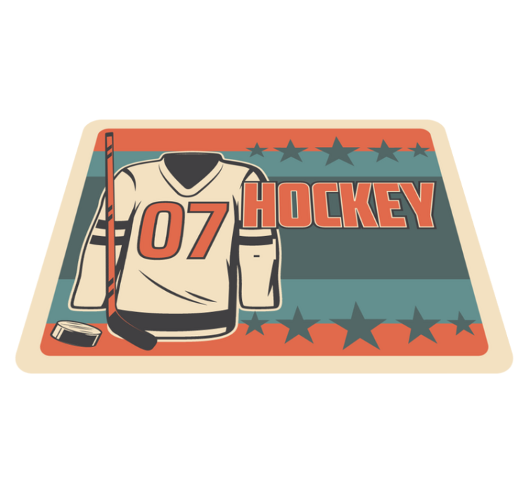 Hockey Themed vinyl rug gaming - TenStickers