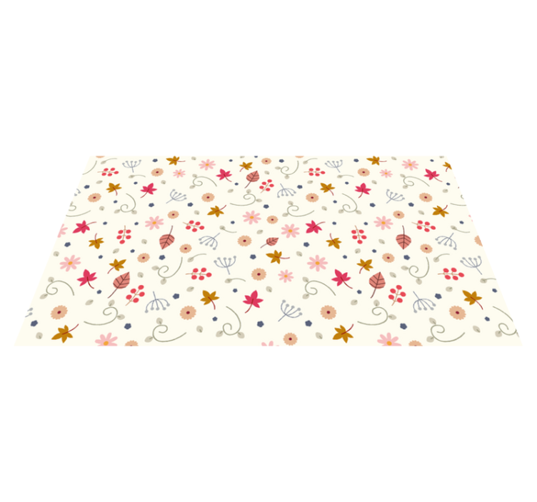 Floral Pattern Accent vinyl rug flowers - TenStickers