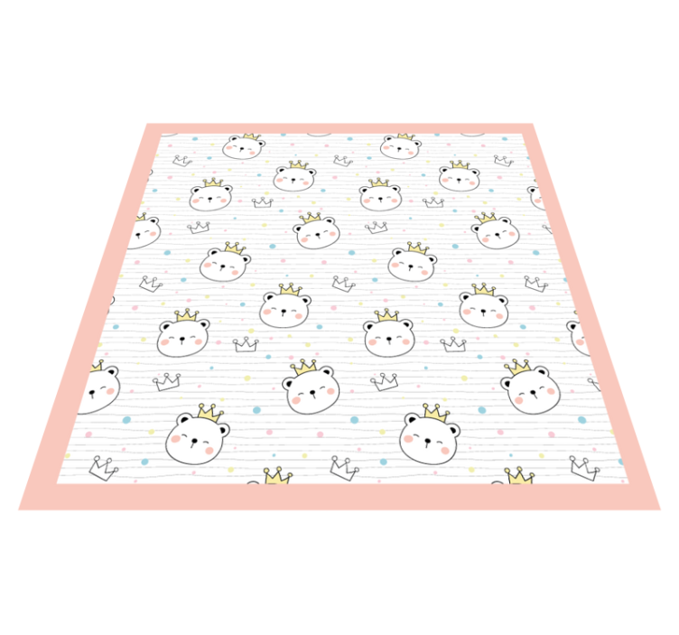 Polka dot crown kids vinyl rug - TenStickers
