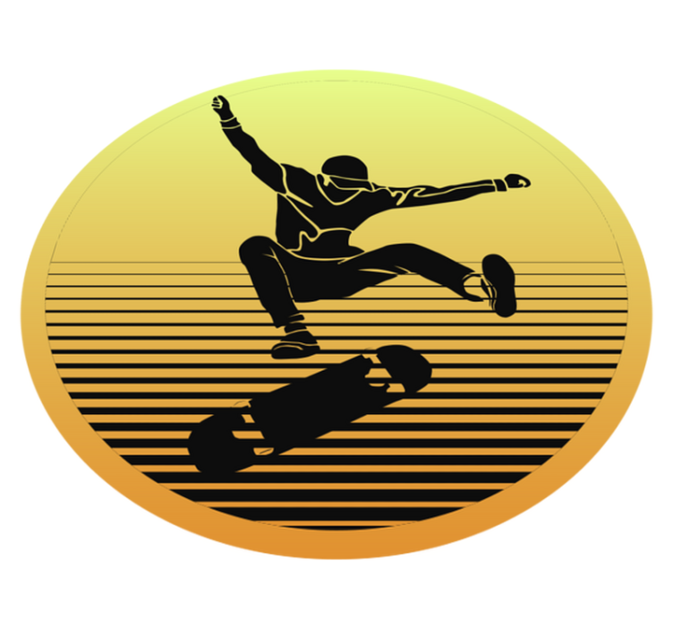 Skateboarding Silhouette teenage bedroom vinyl rug - TenStickers
