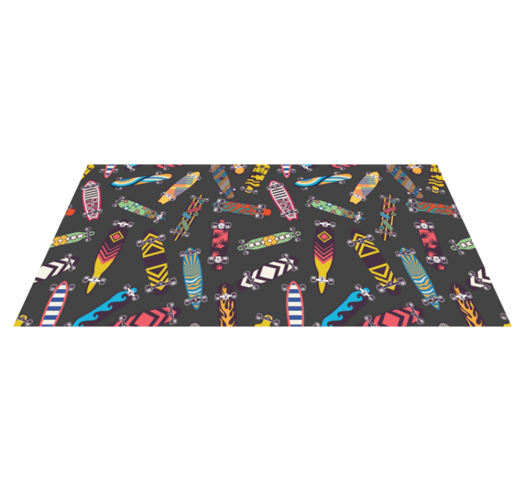 Skateboard Patterns vinyl rug gaming - TenStickers