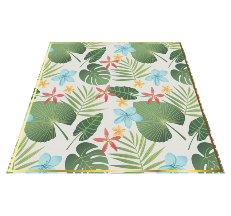 Tropical Floral Design vinyl rug flowers - TenStickers