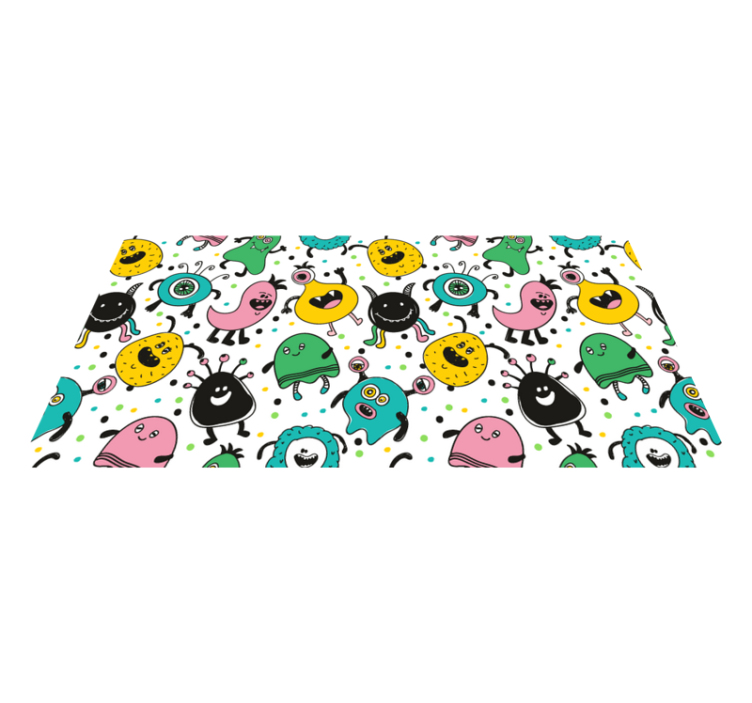 Playful Monster Illustration vinyl rug - TenStickers