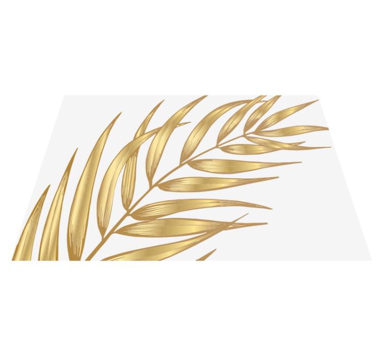 Gold palm leaf floral rug - TenStickers